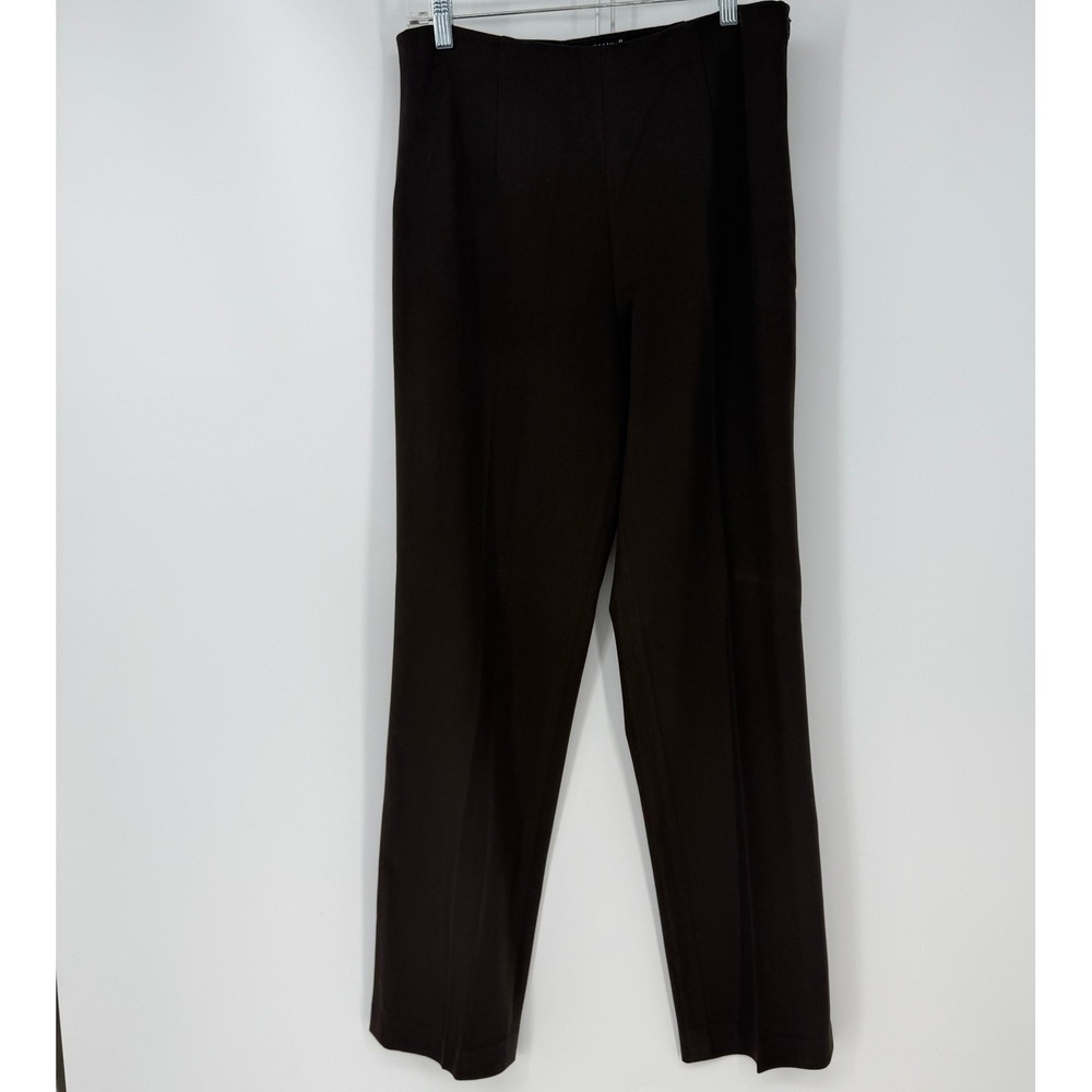 Fabrizio Gianni Dress Pants Womens 10 Brown Side Zip Stretch Career Professional